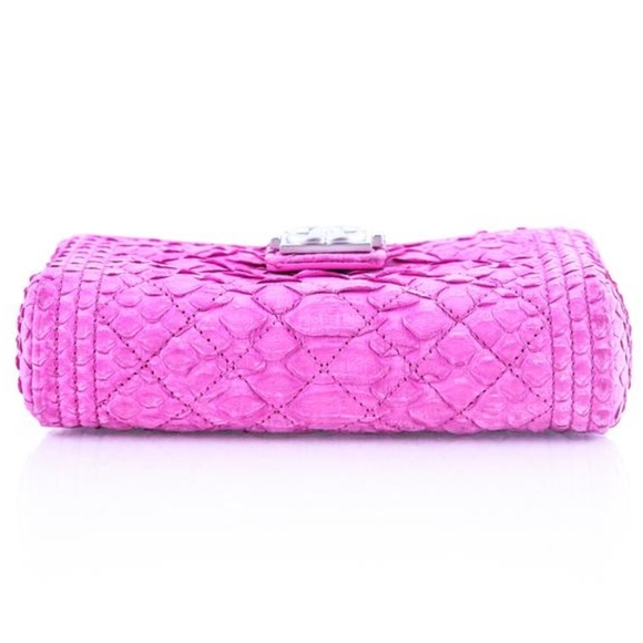 Chanel Boy Python Wallet On Chain Pink - Picture 6 of 7